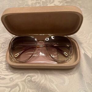 Chloe CE134S Gold Aviator Sunglasses- Italy